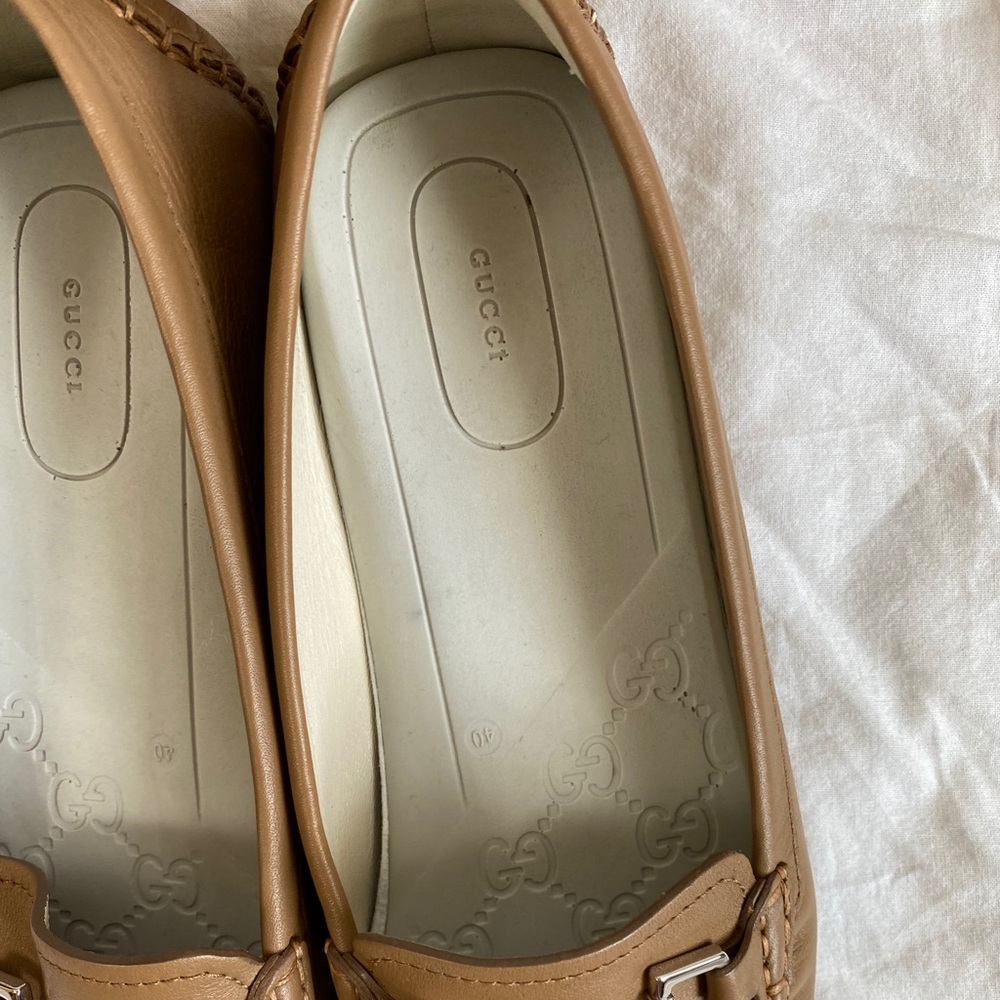 Gucci Tan Leather Horsebit Loafers for Women - Picture 6 of 13